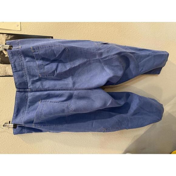 Coldwater Creek- Blue Pants with Pockets and Roll Up Snaps- Size 14 - Picture 7 of 8